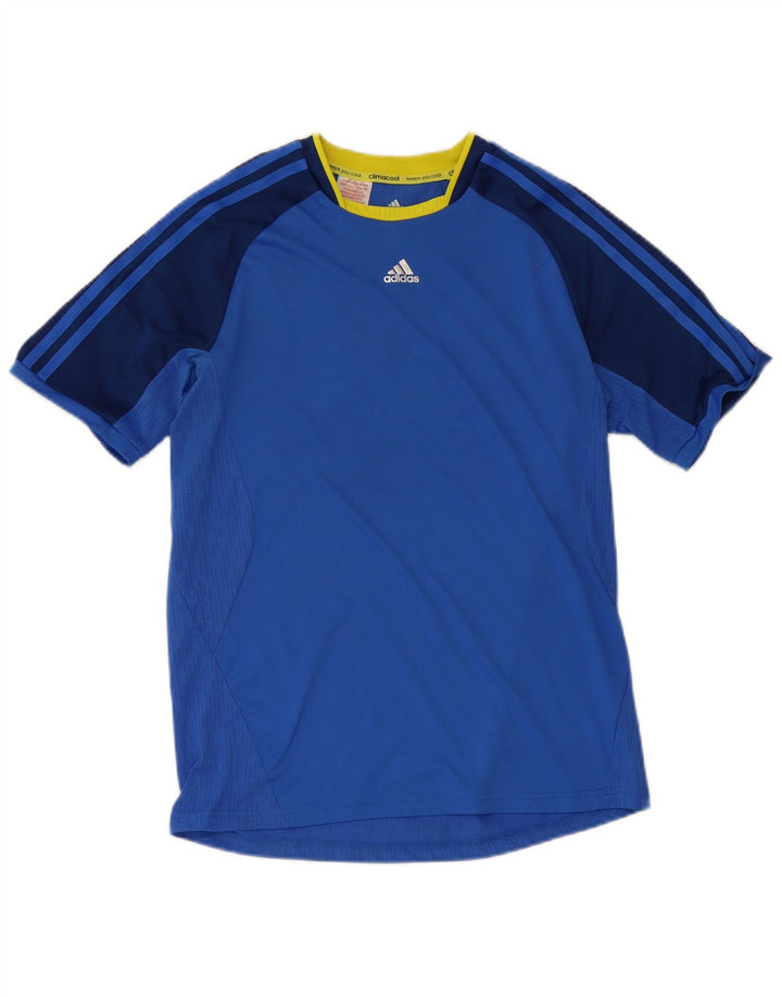 Chłopięca koszulka Adidas Climacool Top 15-16 lat Niebieski poliester z blokami kolorów
