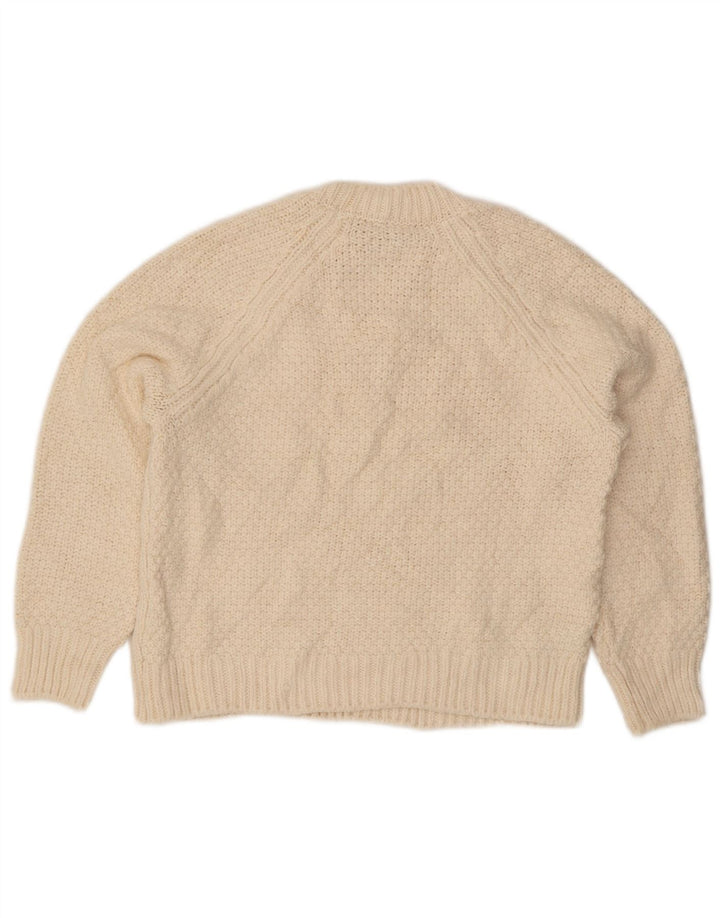 Marks & Spencer Damski sweter z okrągłym dekoltem, UK 10, mały, w kolorze złamanej bieli