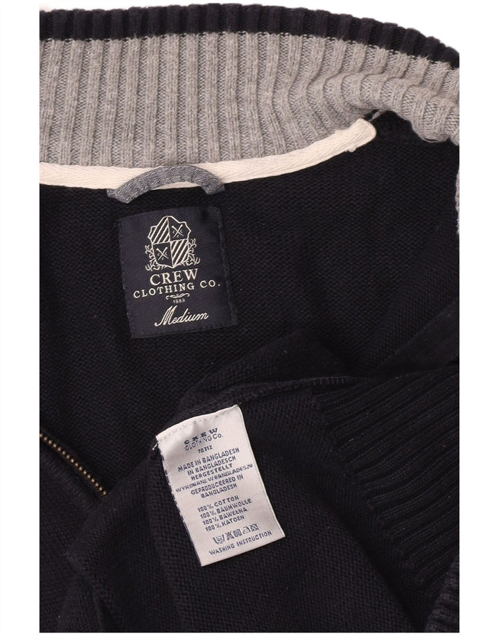 Crew Clothing Męski sweter rozpinany, średni granatowy, bawełniany