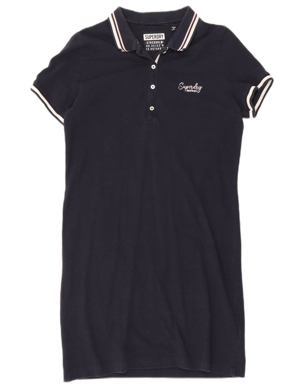 Damska sukienka polo Superdry UK 12, średni granatowy, bawełniany
