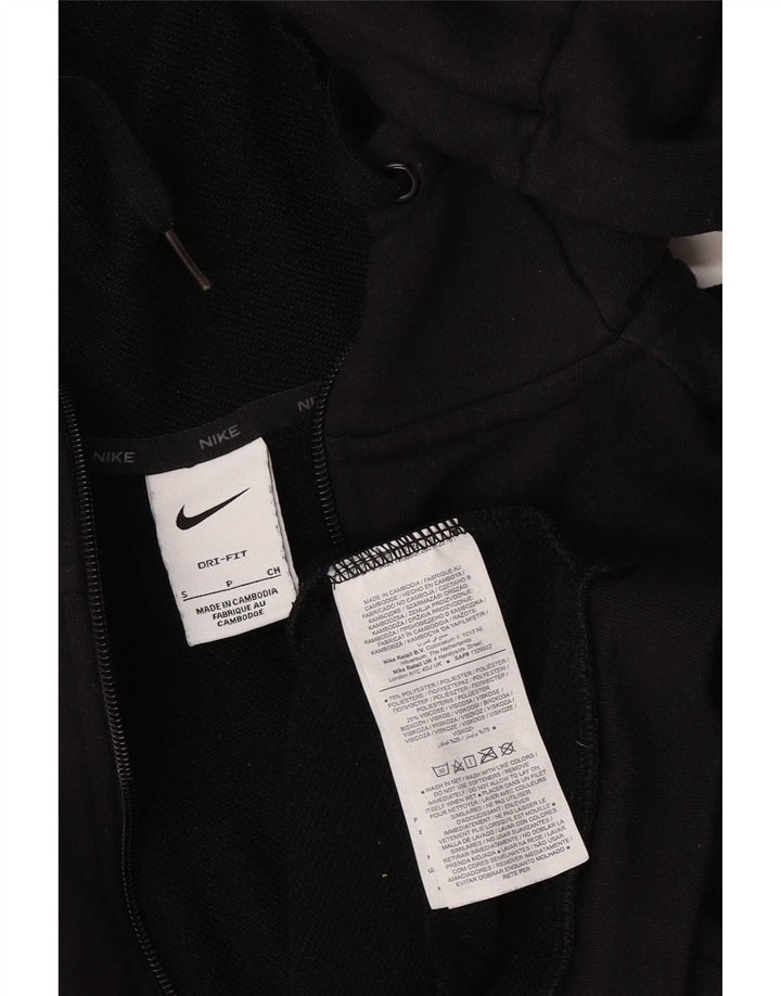 Męski sweter z kapturem i zamkiem błyskawicznym Nike Dri Fit, mały, czarny, poliestrowy