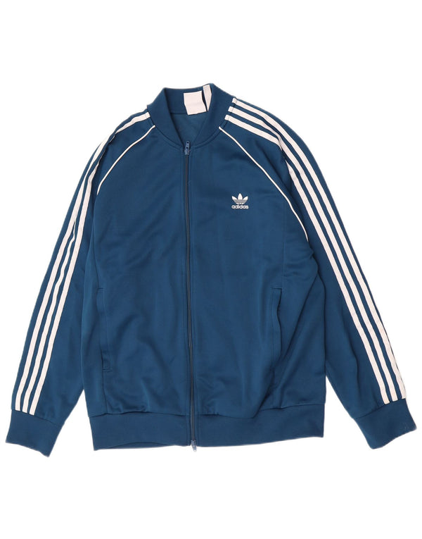 Adidas Męska bluza dresowa w stylu retro XL, niebieska, poliestrowa, sportowa