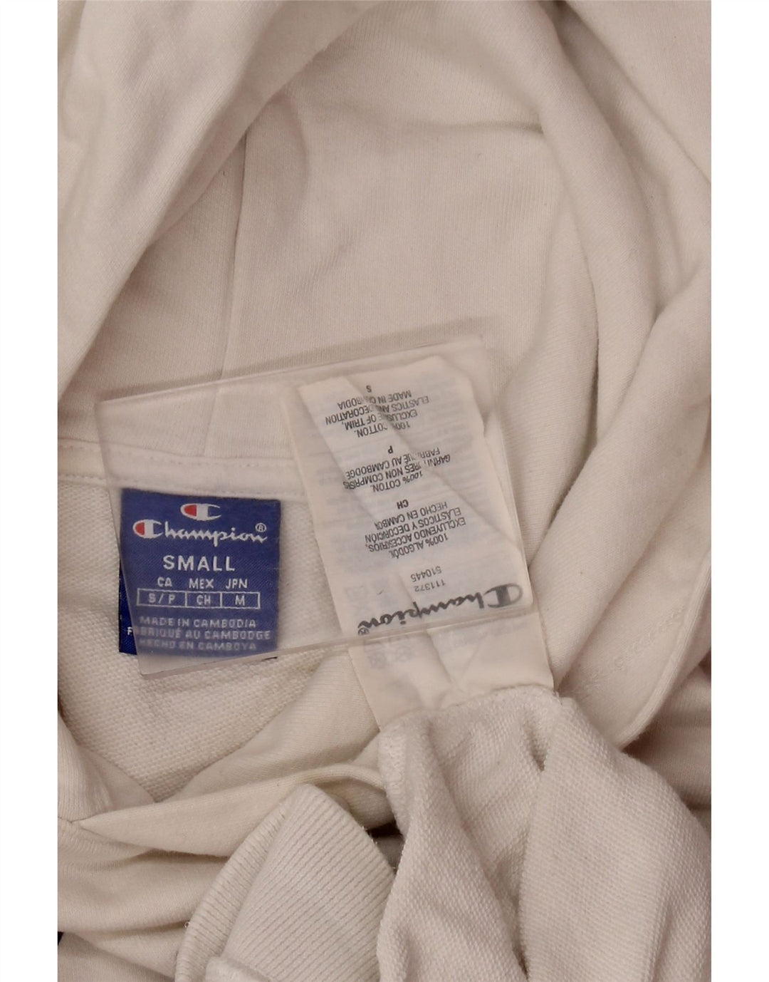 Damska bluza z kapturem CHAMPION Crop Graphic z krótkim rękawem UK 10 Small White