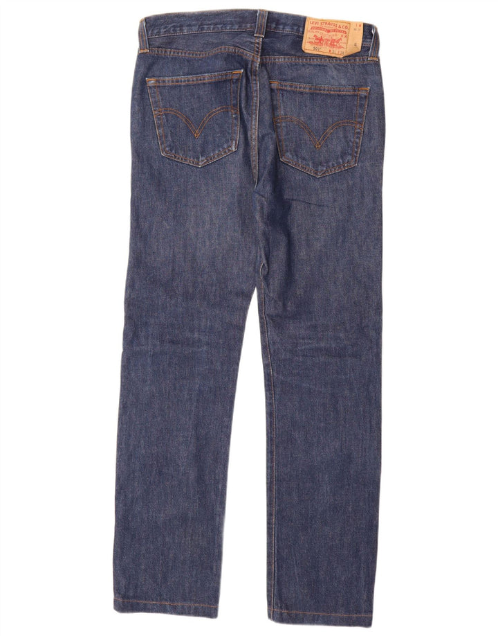Męskie dżinsy Levi's 501 Straight W31 L34 Granatowa bawełna