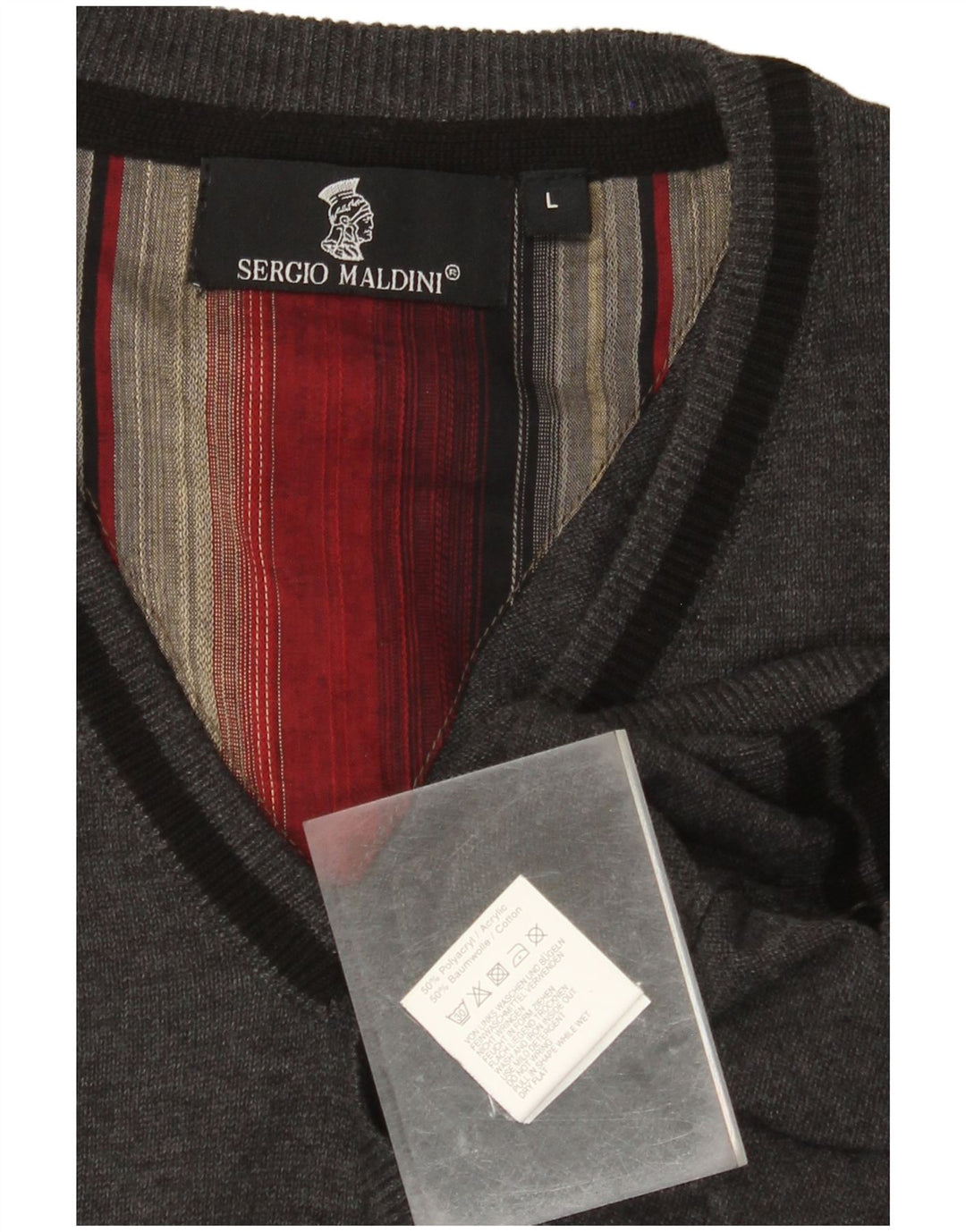 Męski podkoszulek VINTAGE z kamizelką, duży, szary, poliakryl