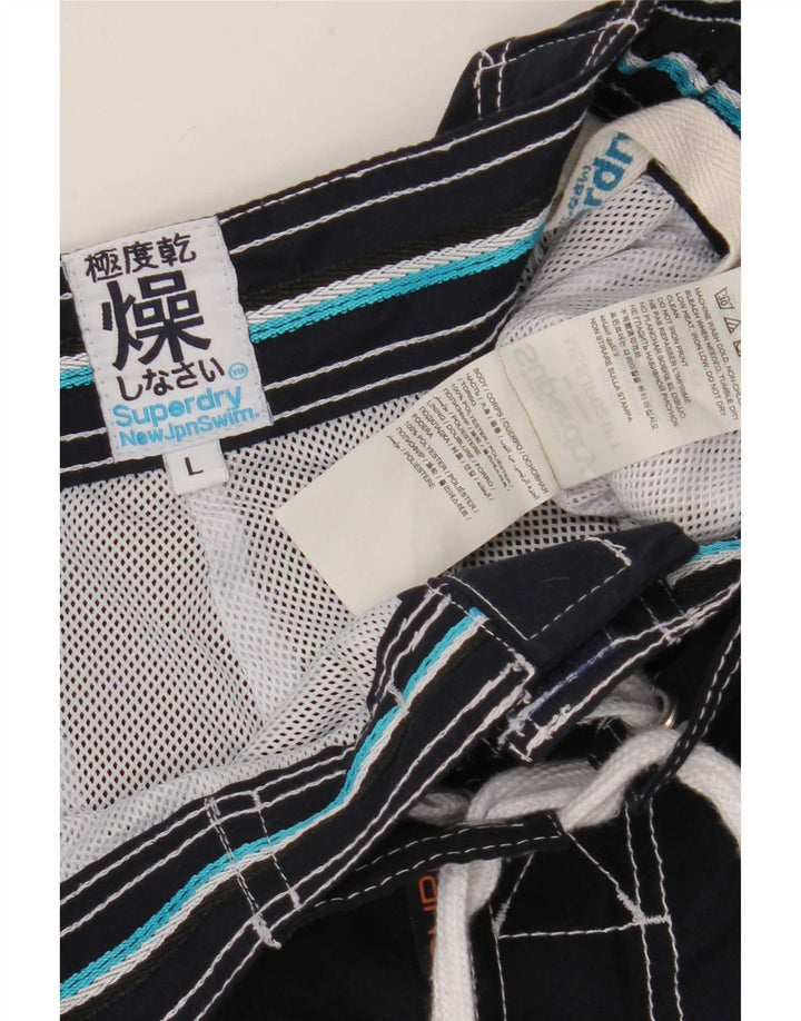 Męskie spodenki kąpielowe Superdry Graphic Regular, duży granatowy poliester