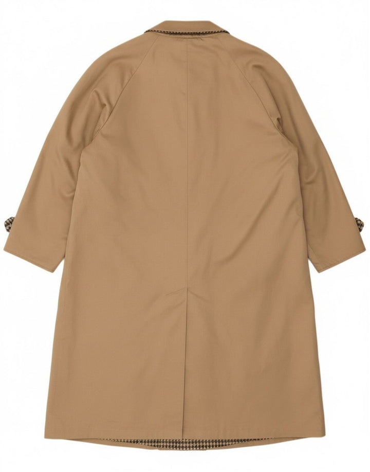 Dwustronny płaszcz damski oversize IT 47 XL w stylu vintage, beżowy w pepitkę