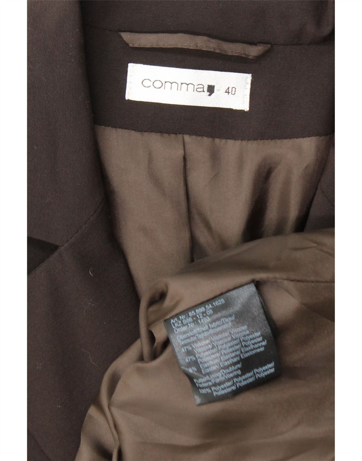 COMMA, Womens 2 Button Blazer Jacket IT 40 Small Brown Viscose