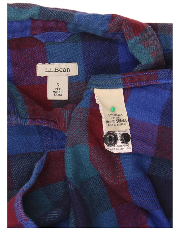 L.L.BEAN Damska koszula flanelowa oversize UK 10 w małą wielobarwną kratę