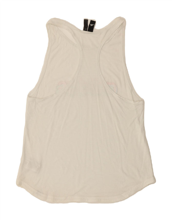 ADIDAS Womens Graphic Vest Top UK 16/18 Large White Polyester Vintage Adidas and Second-Hand Adidas from Messina Hembry 