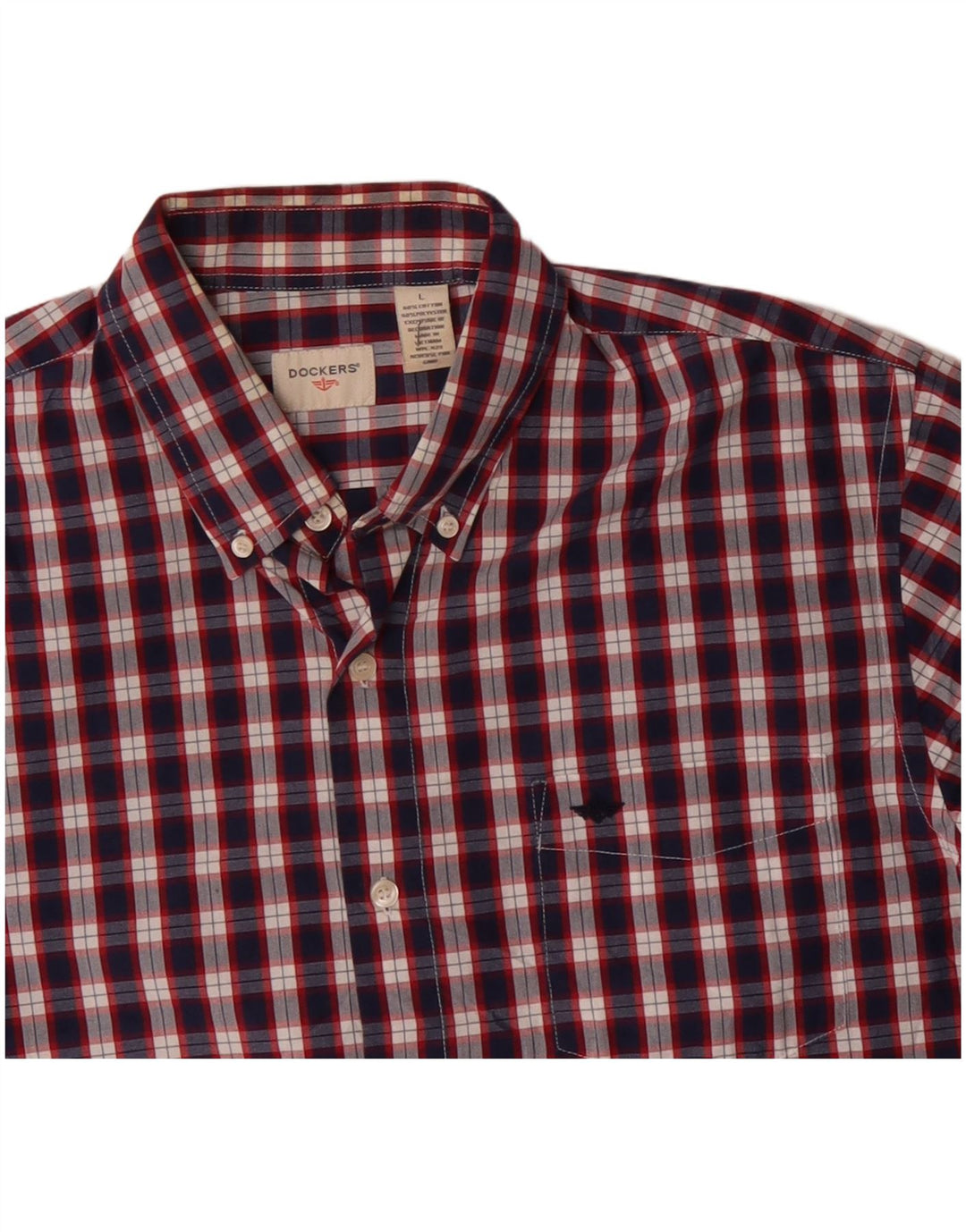 Koszula męska DOCKERS, bawełniana, w dużą granatową kratkę