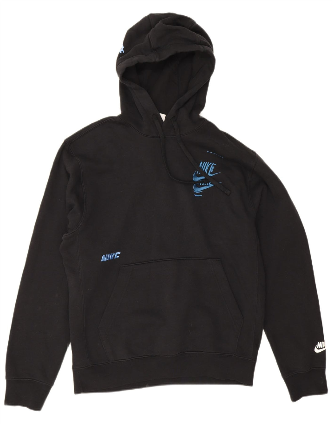 Męski sweter z kapturem Nike z grafiką, mały, czarny, bawełniany