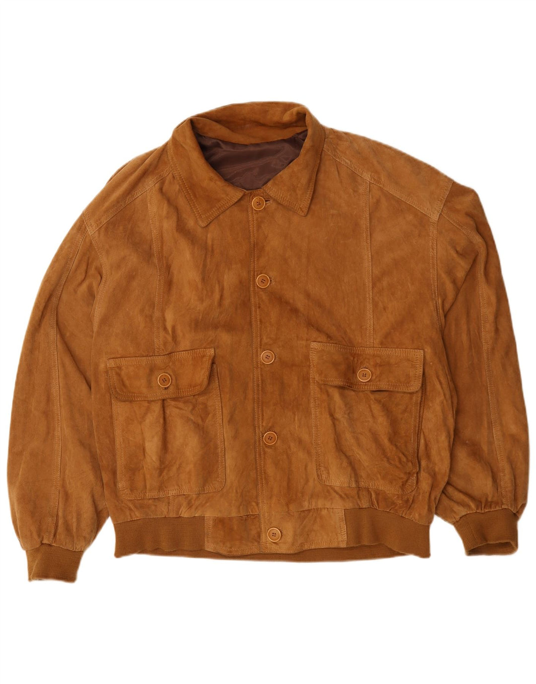 Vintage męska zamszowa kurtka bomber UK 44 2XL brązowa