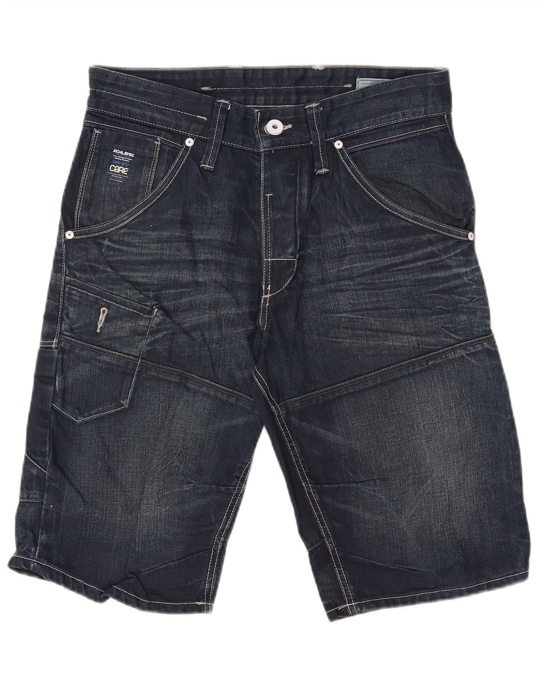 Męskie spodenki jeansowe Jack & Jones Cargo, średnie W32, granatowe, bawełniane