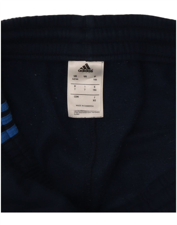 Męskie spodnie dresowe ADIDAS Joggers UK 42/44, duże, granatowe, bawełniane