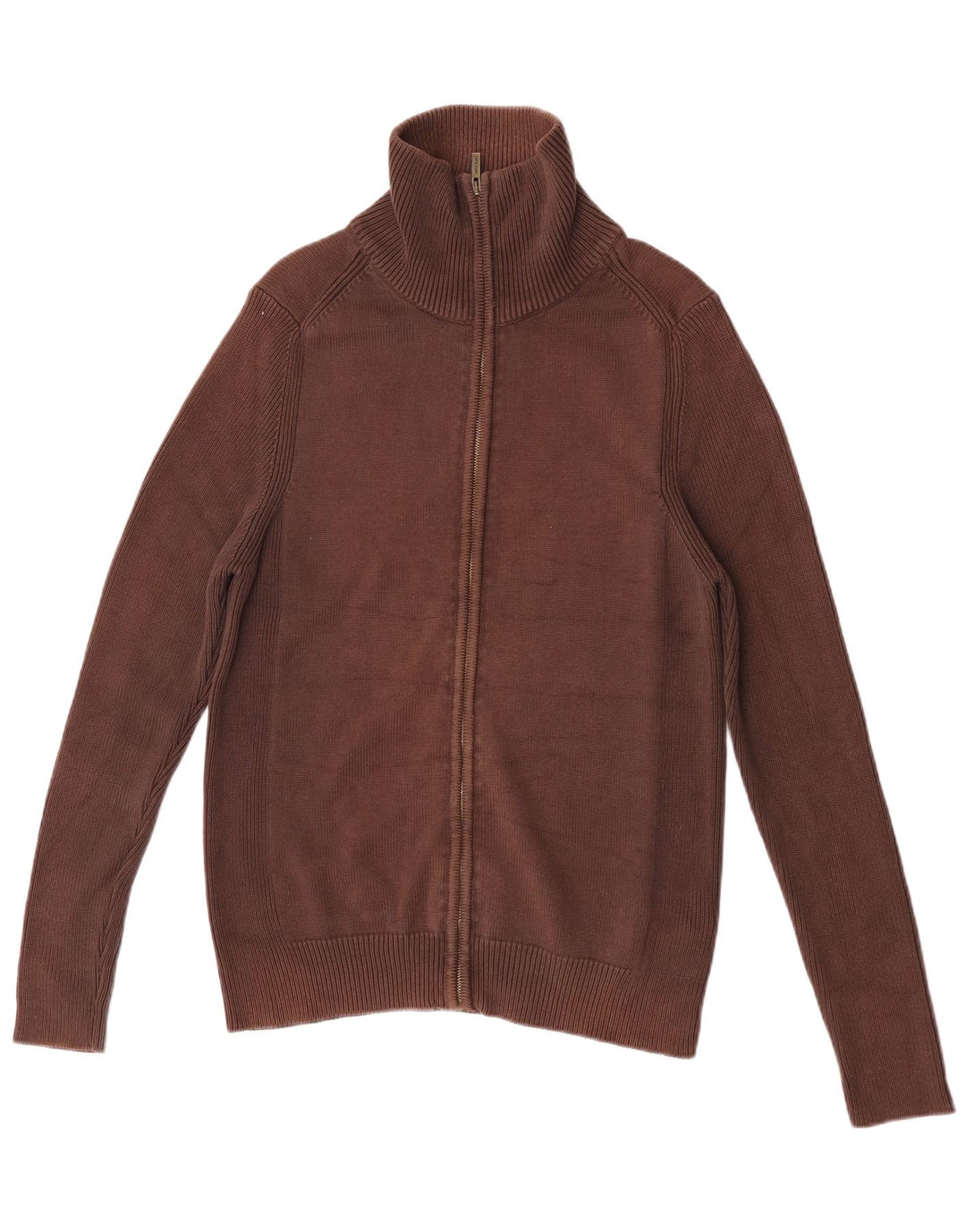 Męski sweter Zara, duży, brązowy, bawełniany
