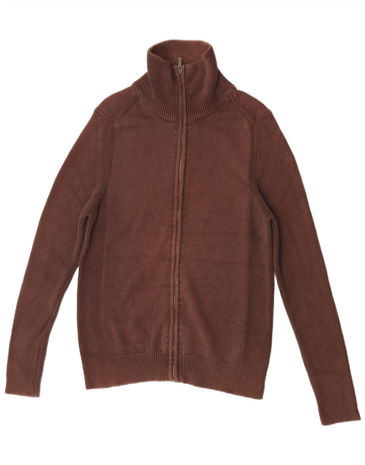 Męski sweter Zara, duży, brązowy, bawełniany