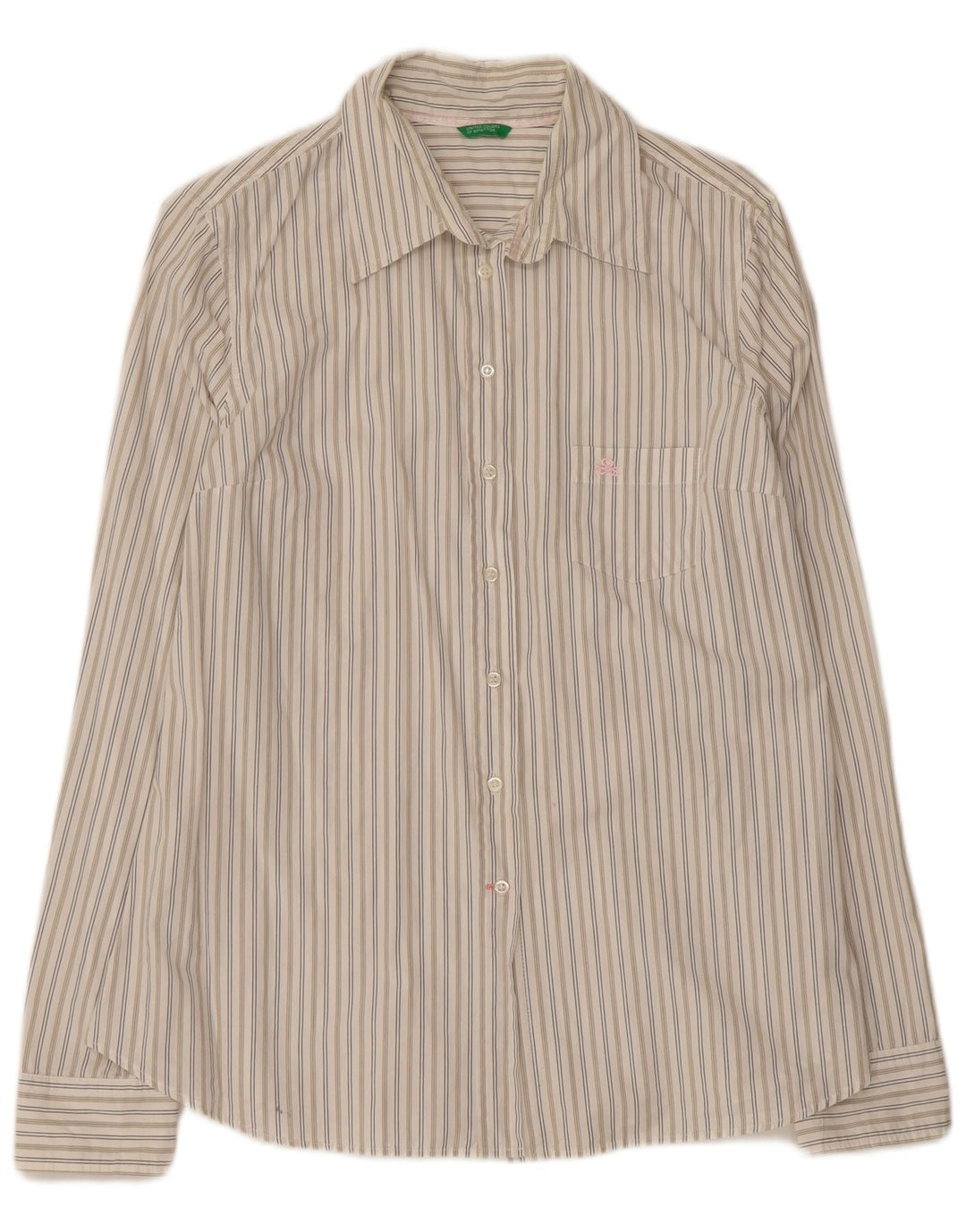 Koszula damska Benetton UK 14, duża, bawełniana w białe paski