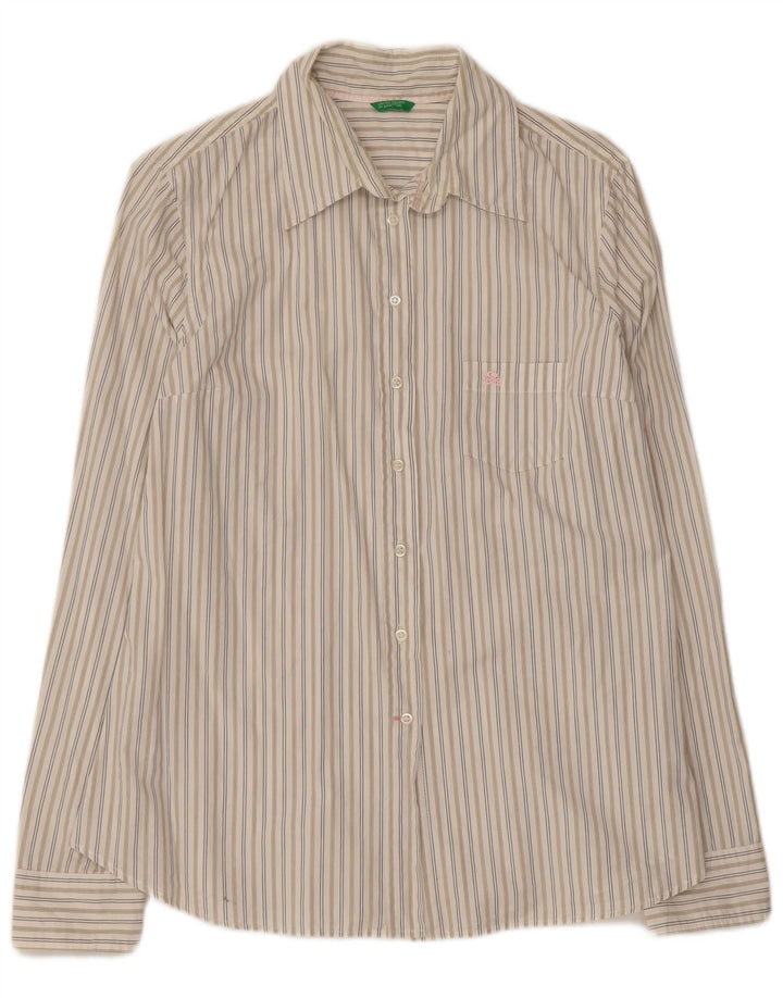 Koszula damska Benetton UK 14, duża, bawełniana w białe paski