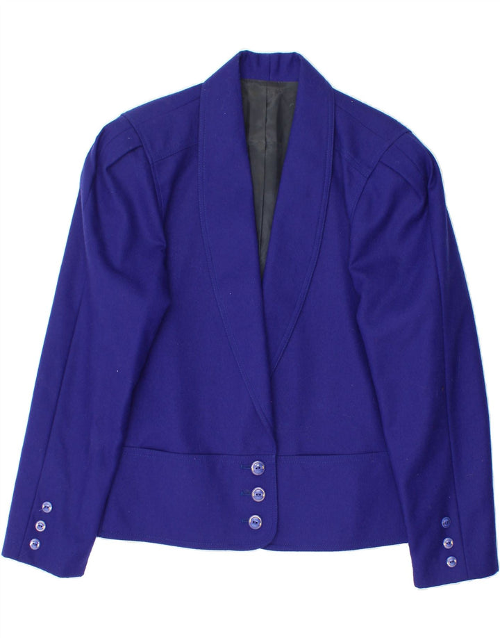 LORETTA BLOOM Womens 3 Button Blazer Jacket EU 42 Medium Blue New Wool Vintage Loretta Bloom and Second-Hand Loretta Bloom from Messina Hembry 