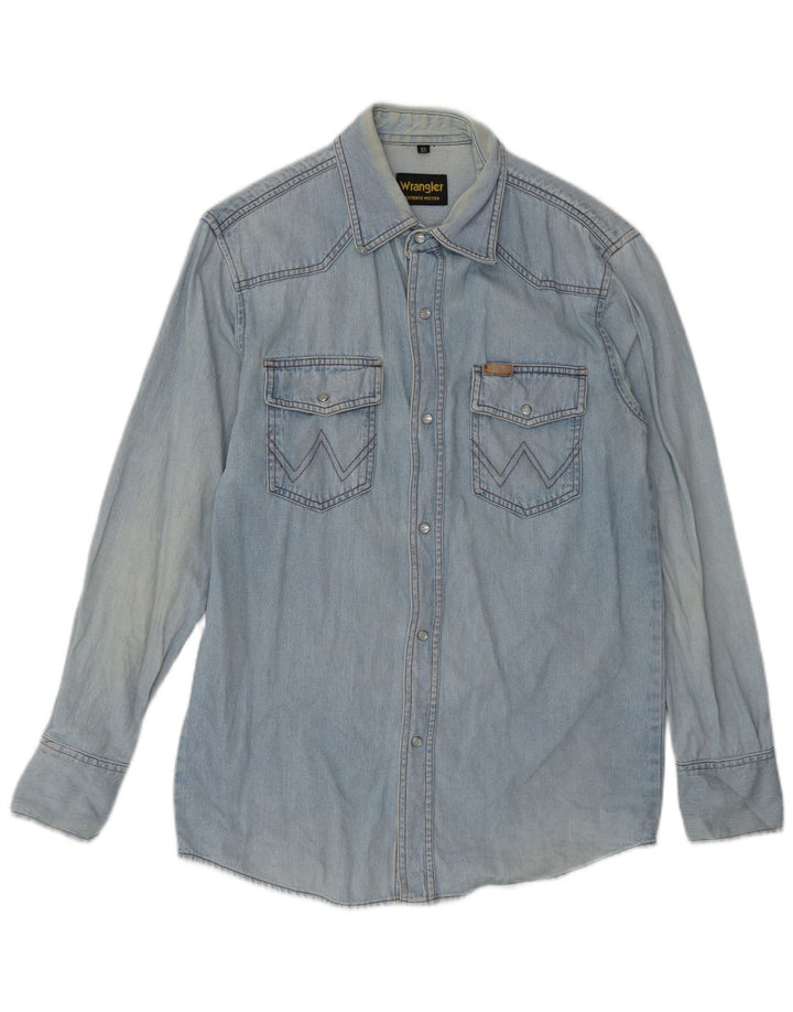 Męska koszula dżinsowa Wrangler XS, niebieska, bawełniana