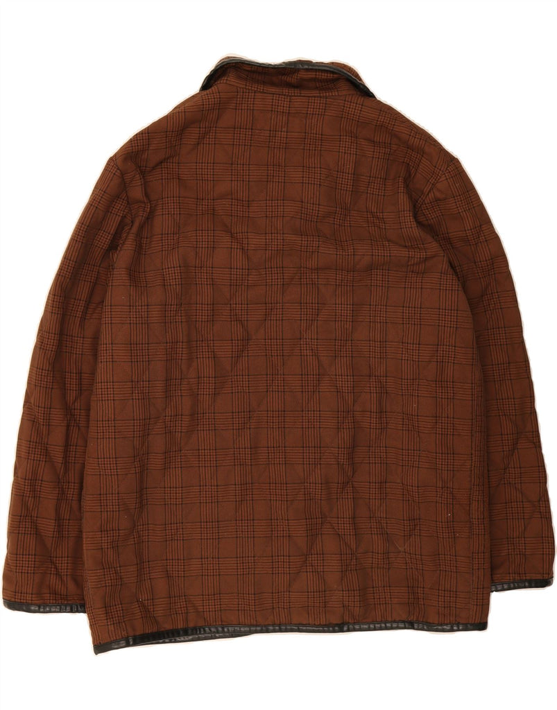 GEORGE MILLER Mens Quilted Jacket UK 40 Large Brown Check Vintage GEORGE MILLER and Second-Hand GEORGE MILLER from Messina Hembry 