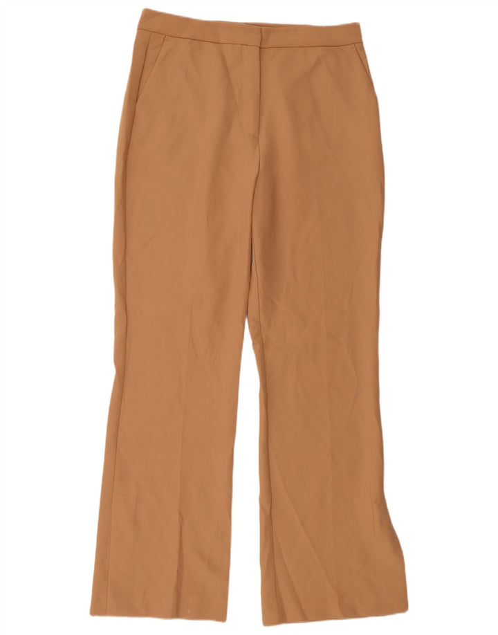 Spodnie damskie Zara Flare Chino, duże W30 L31, brązowe, poliestrowe