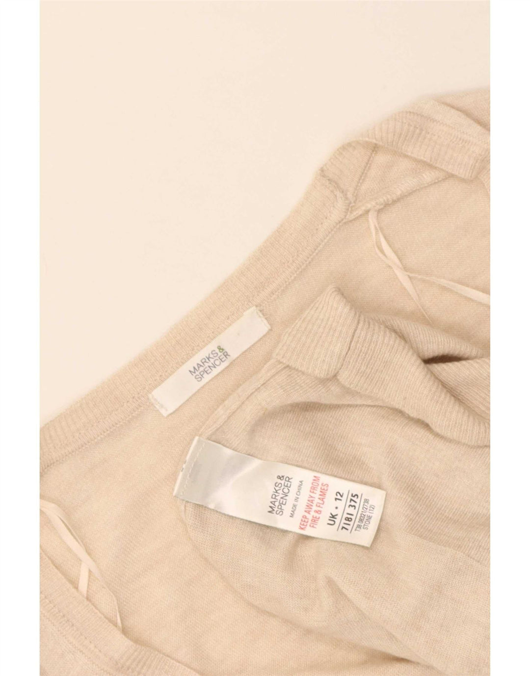 Sweter damski Marks & Spencer Longline Cardigan UK 12 Średni Beżowy Nakrapiany
