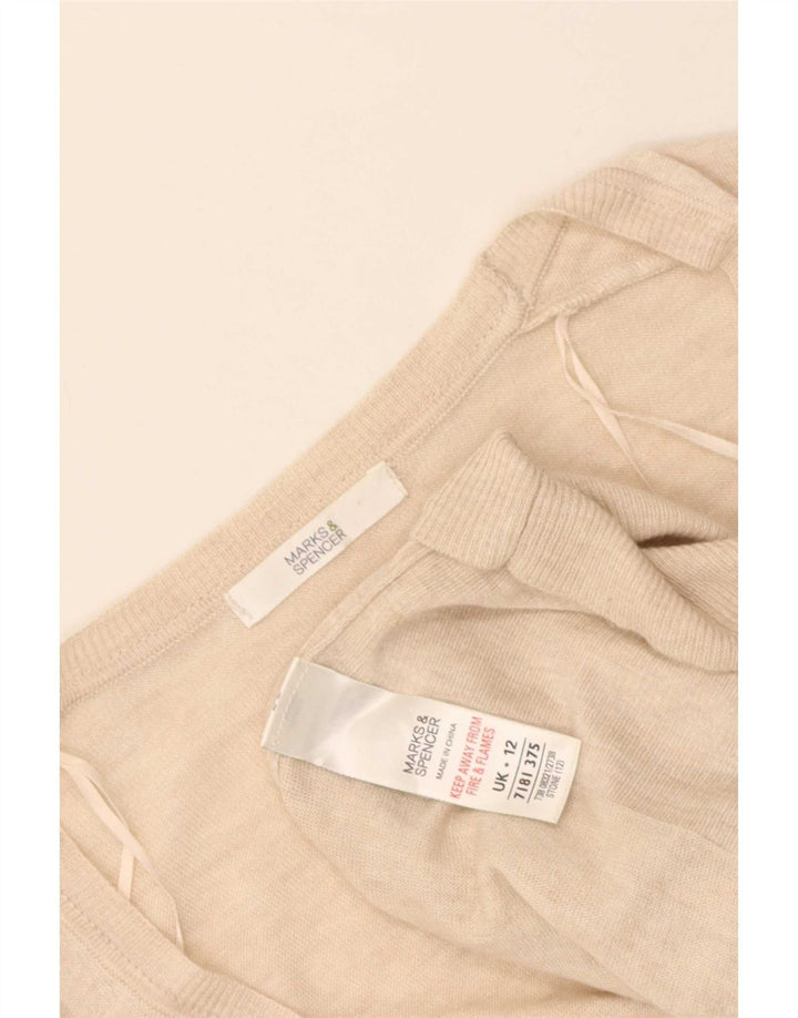 Sweter damski Marks & Spencer Longline Cardigan UK 12 Średni Beżowy Nakrapiany
