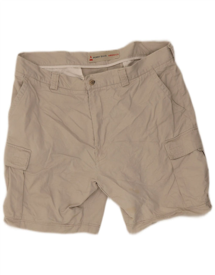 Męskie spodenki cargo Perry Ellis W38 XL, beżowa bawełna