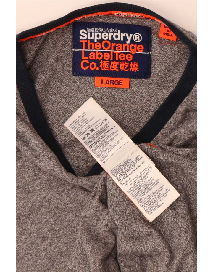 Męski T-shirt Superdry, duży, szary, bawełniany