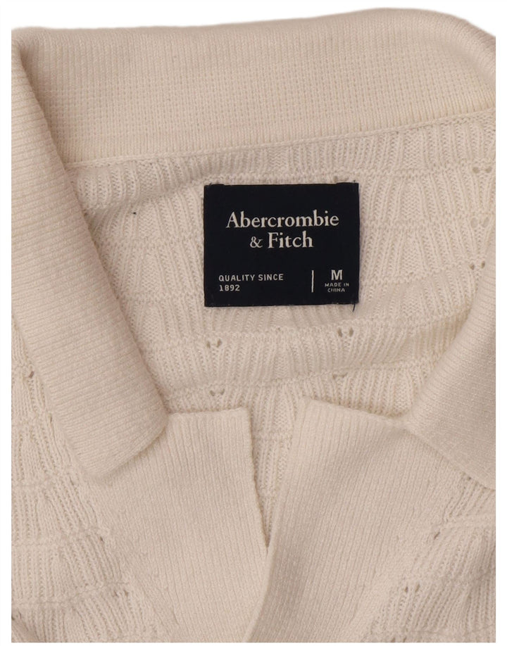 Koszula męska z krótkim rękawem Abercrombie & Fitch, średnia biel