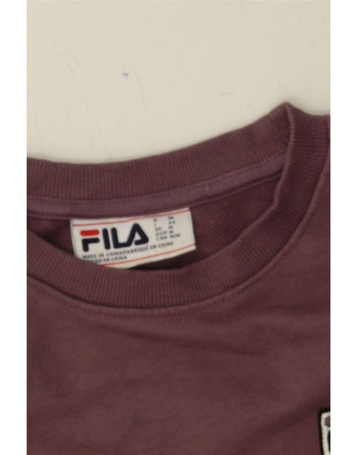 FILA Womens Sweatshirt Jumper UK 14 Medium Purple Cotton Vintage Fila and Second-Hand Fila from Messina Hembry 