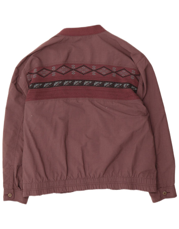 Męska kurtka bomber z podwójnymi piersiami w stylu vintage IT 54 2XL Fioletowa geometryczna