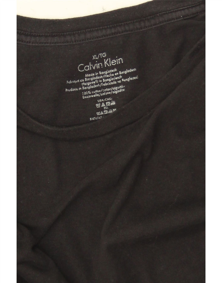 CALVIN KLEIN Męski T-shirt Top XL, czarny, bawełniany