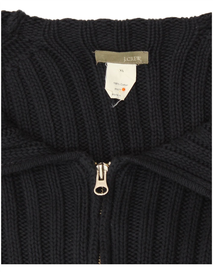 J. CREW Damski sweter rozpinany z kapturem UK 6 XS, granatowy, bawełniany