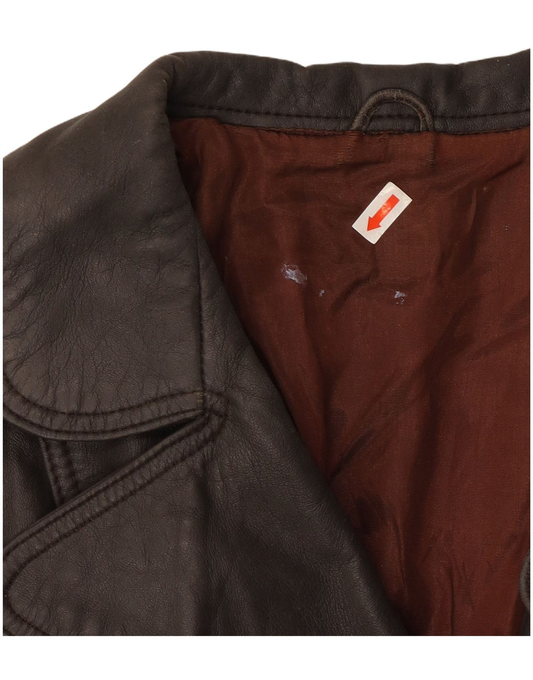 Damski płaszcz skórzany VINTAGE UK 14 Średni brąz