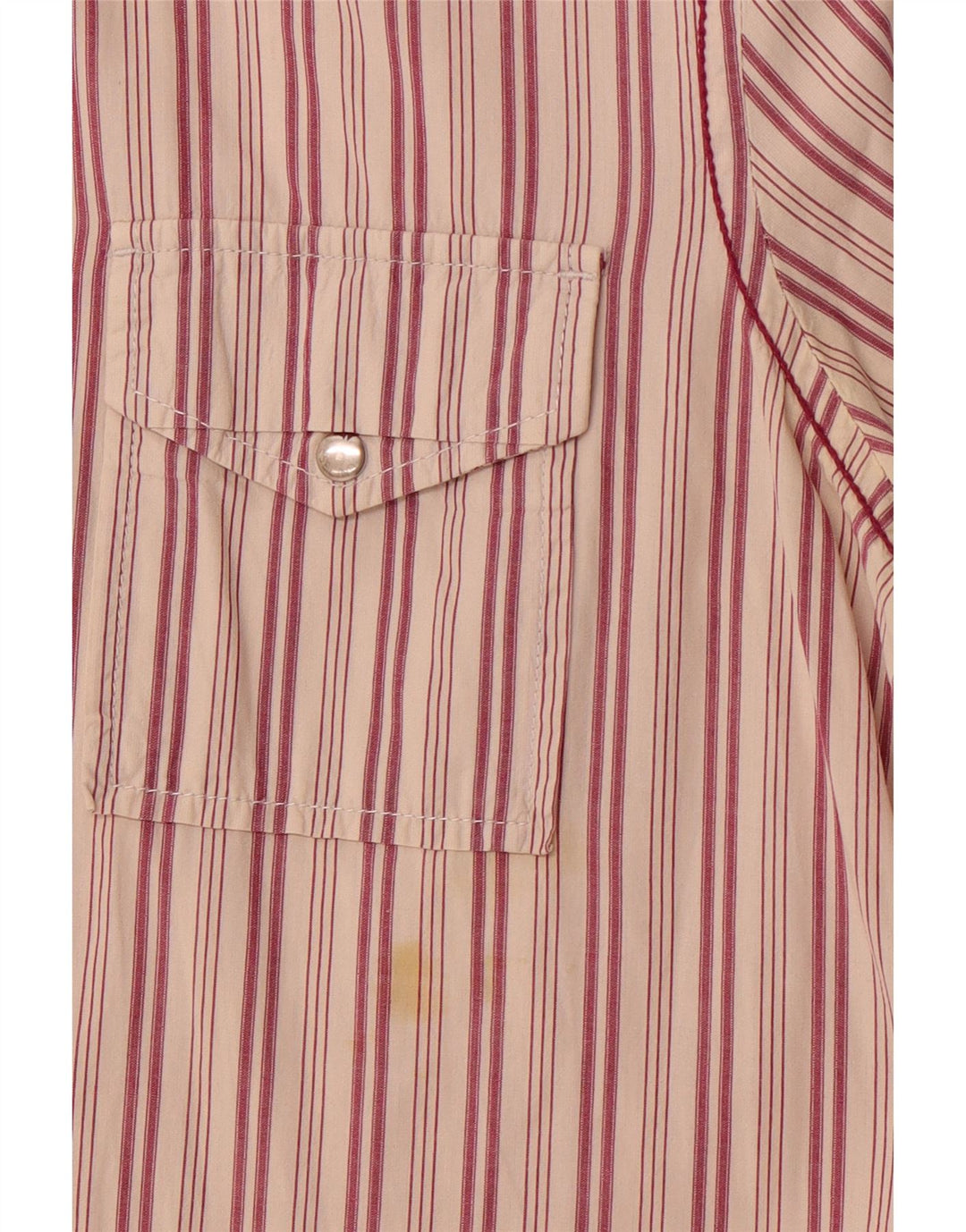 Koszula męska Diesel z krótkim rękawem, bawełniana w średnie czerwone paski