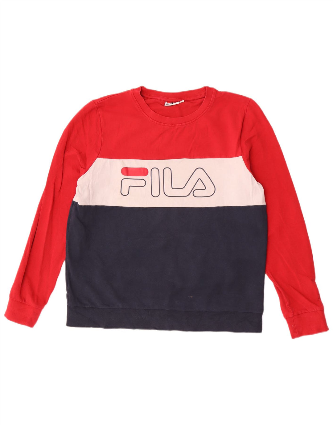 Damski sweter z grafiką Fila UK 16, duży, wielokolorowy blok kolorów