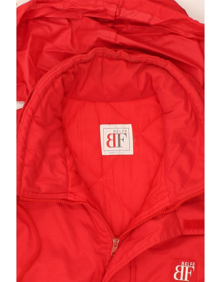 BELFE Mens Hooded Windbreaker Jacket IT 54 2XL Red Vintage Belfe and Second-Hand Belfe from Messina Hembry 