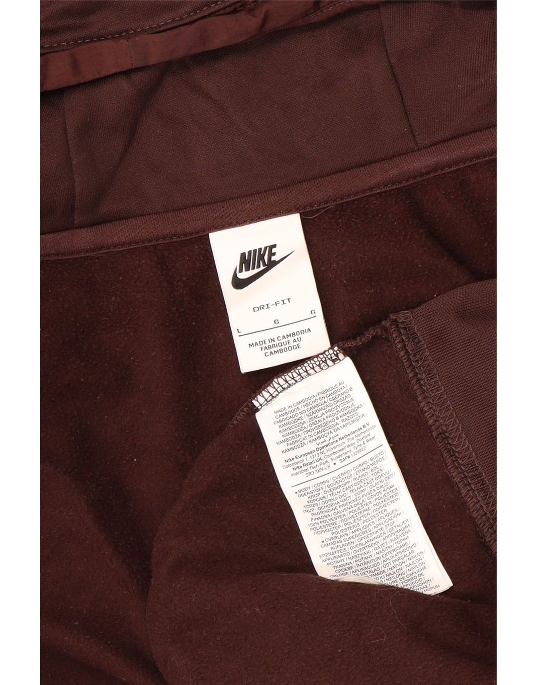 Męski sweter z kapturem i zamkiem NIKE Dri Fit, duży, brązowy poliester