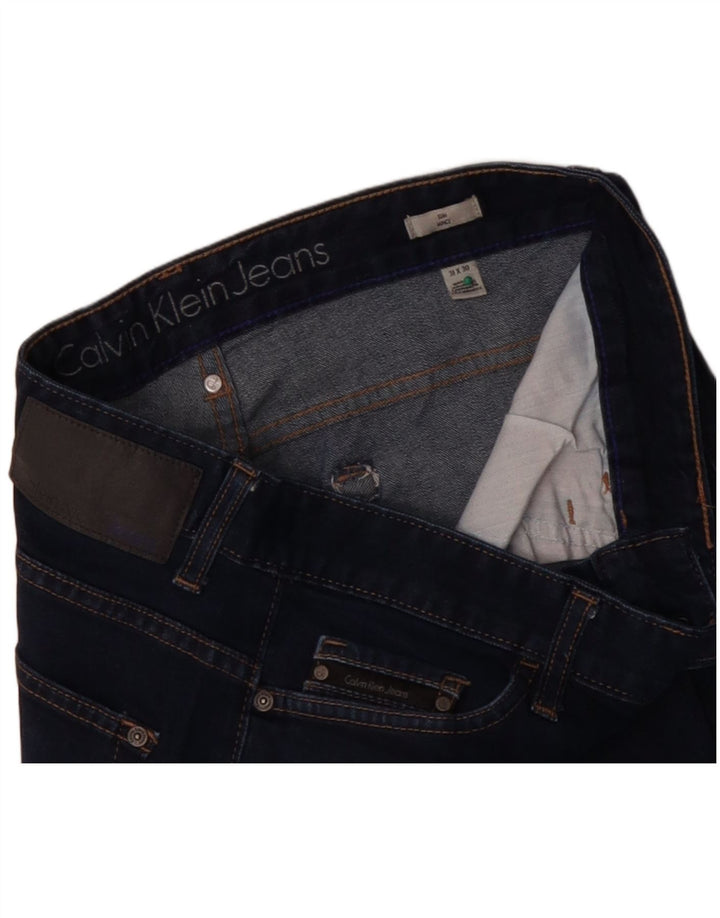 CALVIN KLEIN Męskie proste dżinsy W31 L27 Granatowe, bawełniane