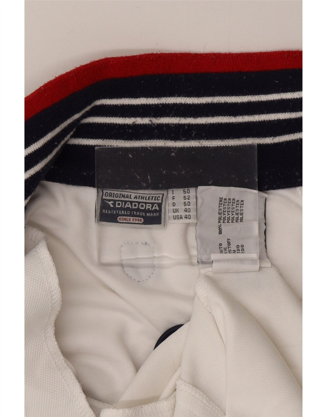 Męska kurtka bomberka Diadora UK 40, duża, biała, poliestrowa