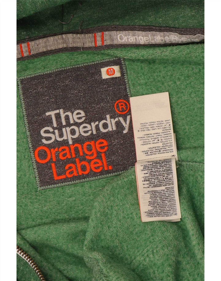 Męski sweter z kapturem i zamkiem Superdry, średni zielony poliester w cętki