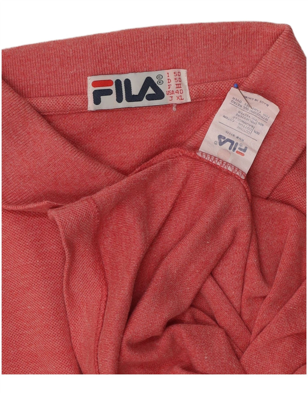 Męska koszulka polo Fila IT 50 Średnio czerwona bawełniana w cętki