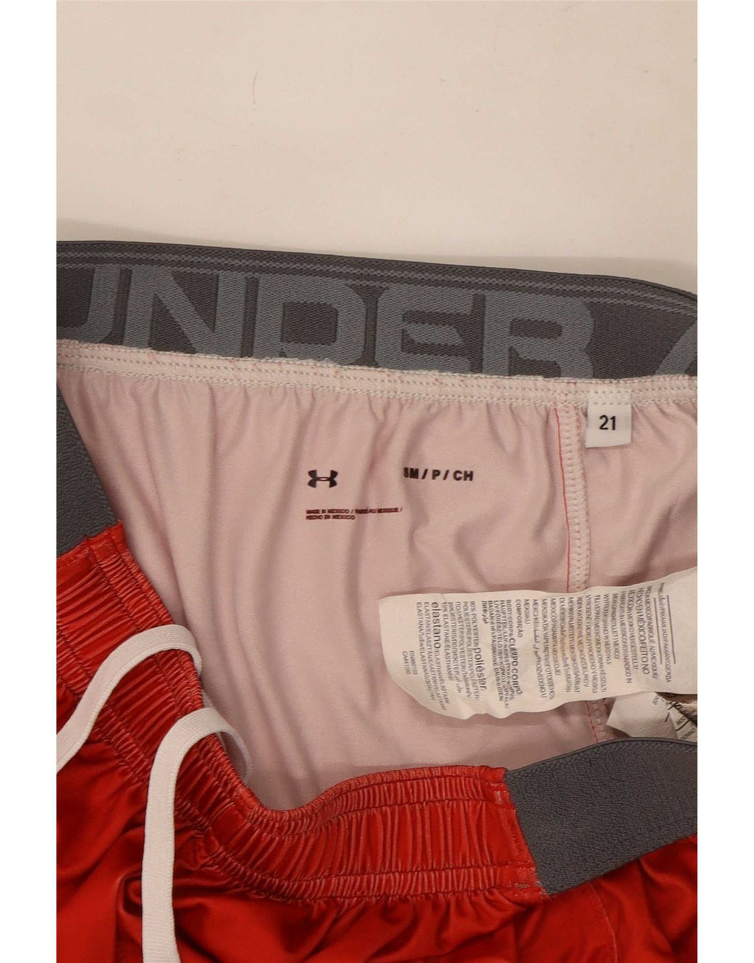 Damskie spodenki sportowe Under Armour UK 10, małe, czerwone, z poliestru w blokach kolorystycznych