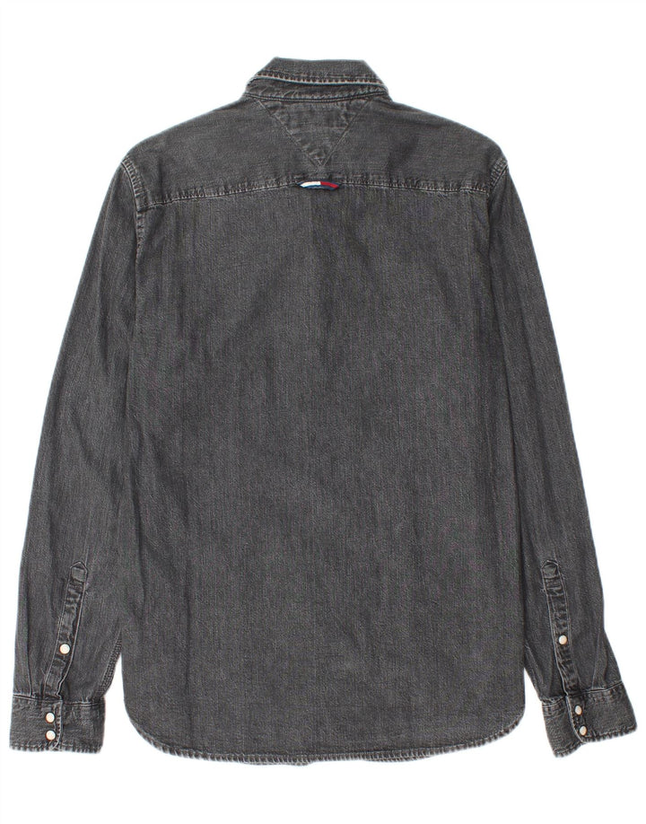 Męska koszula dżinsowa Tommy Hilfiger o regularnym kroju, mała, szara, bawełniana