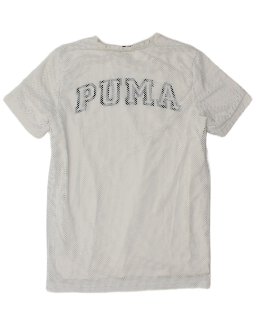 Męska koszulka z grafiką Puma, mała, biała, poliestrowa