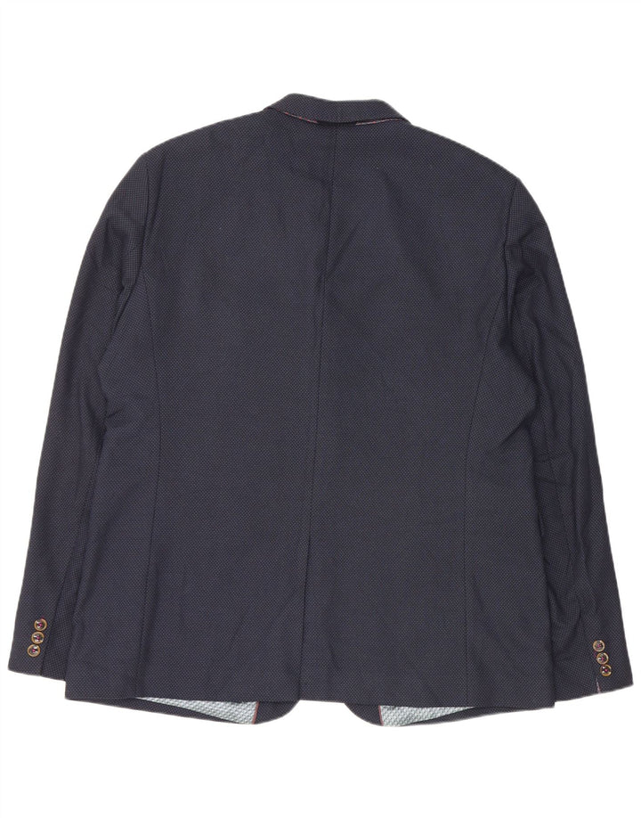 Męska marynarka zapinana na 2 guziki Ted Baker, rozmiar 7, 3XL, granatowa, poliestrowa