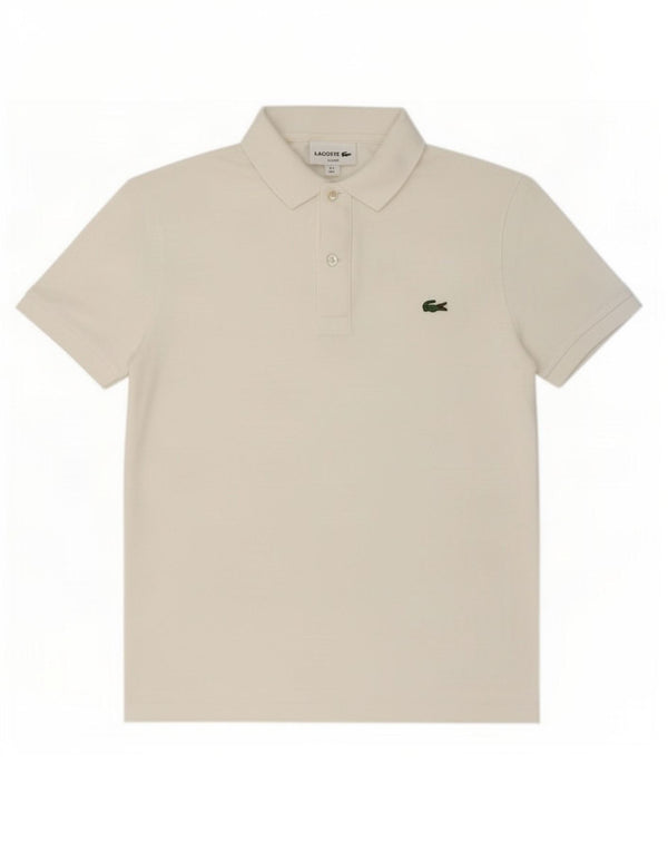Męska koszulka polo Lacoste Slim Fit, rozmiar 3, mała, biała, bawełniana